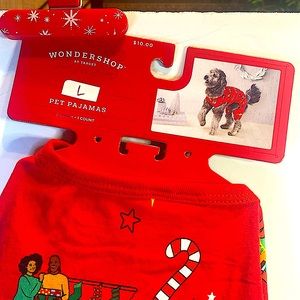 NEW WONDERSHOP LARGE HOLIDAY PET PAJAMAS RED
